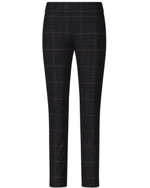 RAFFAELLO ROSSI Karierte Straight-Fit Hose - Schwarz