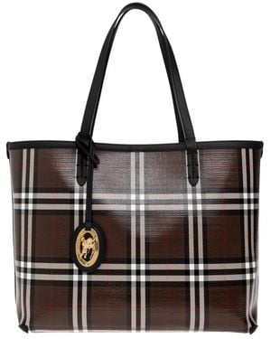 Burberry Tassen ,Bruin ,Katoen Small Check Tote - Zwart
