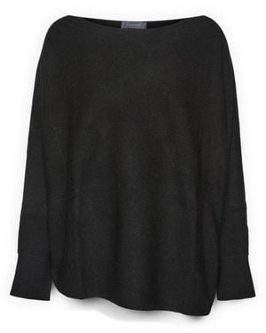 Elena Miro Viskose Pullover Mit U-Boot-Ausschnitt - Schwarz