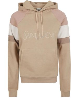 Saint Laurent Gemütlicher baumwoll-hoodie raglan - Natur