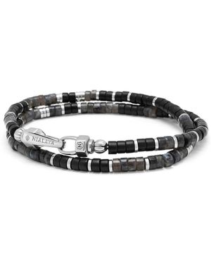 Nialaya Onyx &Amp; Labradorite Heishi Wrap Bracelet - Zwart