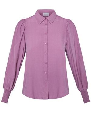 Sisters Point Elegante Blouse Met Lange Mouwen - Paars
