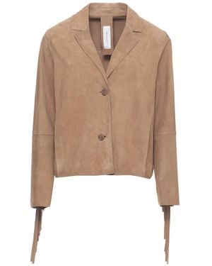 Bully Jassen ,Bruin ,Leather Jassen - Naturel