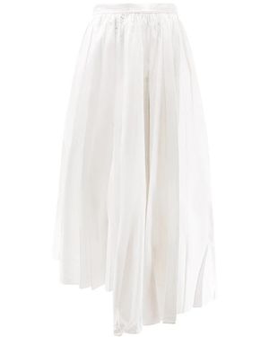 Self-Portrait Katoenen Poplin Midi Rok - Wit