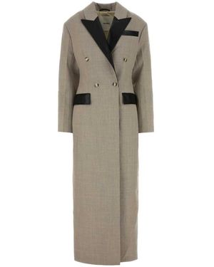 Nanushka Double-Breasted Coats - Neutro