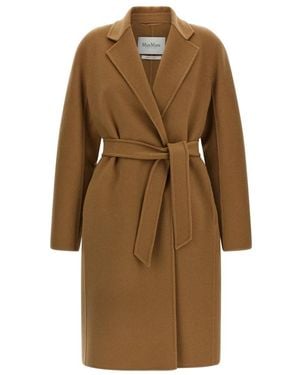 Max Mara Mxmaceri Midi Jas - Bruin