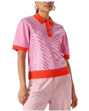 Pom Top Polo Pailletten Fröhlich - Rot