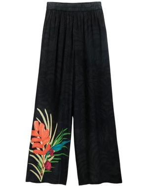 Desigual Wide Trousers - Negro