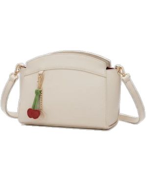 CafeNoir Saffiano Crossbody Bag - Weiß
