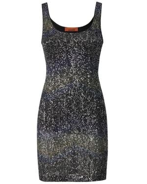 Missoni Sequinned Zigzag Jurk - Zwart