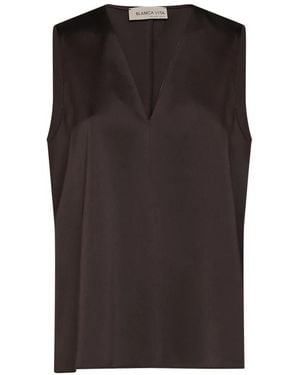 Blanca Vita Sleeveless Tops - Brown