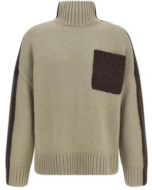 JW Anderson Two Tone Patch Pocket Sweater - Grün