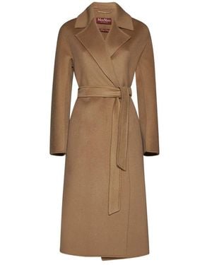 Max Mara Belted Coats - Brown