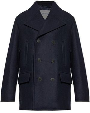 Burberry Jassen ,Blauw ,Wol Shelborne Korte Jas