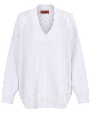 Missoni V-Neck Knitwear - White