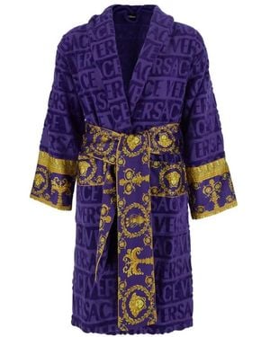 Versace I Heart Baroque Bademantel - Blau