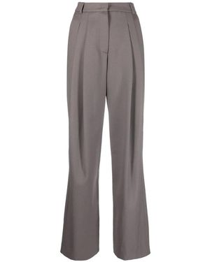 Low Classic Broeken ,Grijs ,Wol Grijze Wollen Hoge Taille Broek