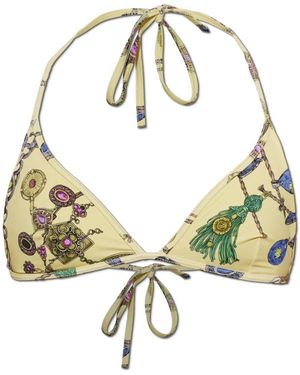 Versace Badmode ,Geel ,Nylon Printed Bikini Top - Groen