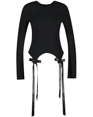 Simone Rocha Bow Tail Easy Long Sleeve T-Shirt - Zwart