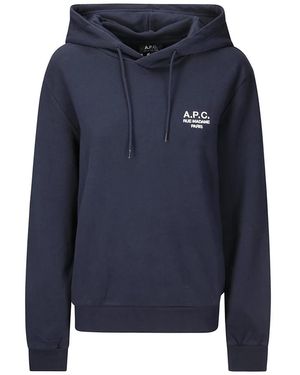 A.P.C. Hoodies & Sweatvesten ,Blauw ,Katoen Hoodie Standard Rue Madame Sweatshirt