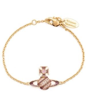 Vivienne Westwood Orb Plaque Goldfarbene Anhänger Halskette - Mettallic