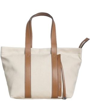 Gianni Chiarini Canvas-Reisetasche Mit Ledergriffen - Weiß
