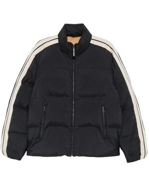 Palm Angels Jassen ,Zwart ,Leer Classic Logo Track Puffer Jacket