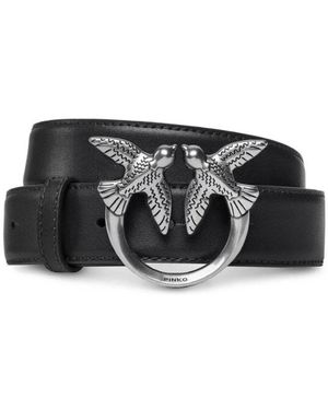 Pinko Love Birds Ledergürtel - Schwarz