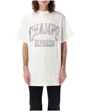 Balenciaga Vintage Champs-Élysées T-Shirt Mit Knittereffekt - Weiß