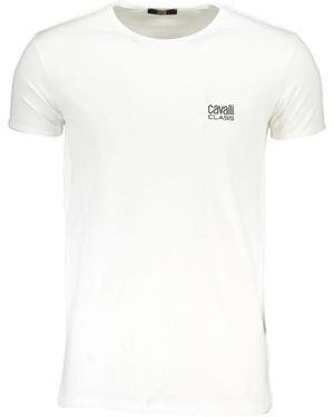 Roberto Cavalli Bianco Katoenen T-Shirt - Wit