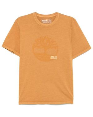 Timberland Beiges T-Shirt Mit Grafikdruck - Orange