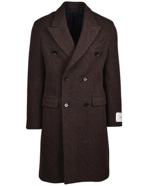 Paoloni Double-Breasted Coats - Black