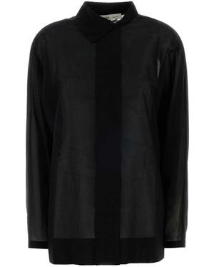 Carven Overhemden ,Zwart ,Sh 405 Asymmetrische Kraag Shirt