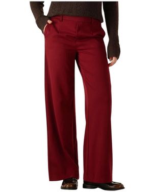 Object Rode Wijde Pijp Broek Elegante Stijl - Rood
