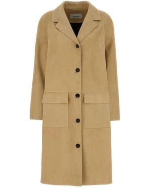 Ferragamo Single-Breasted Coats - Natural