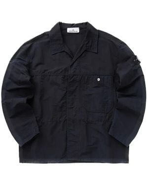 Stone Island Jassen ,Zwart ,Nylon Surchemise - Blauw