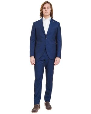 Luigi Bianchi Single Breasted Suits - Blue