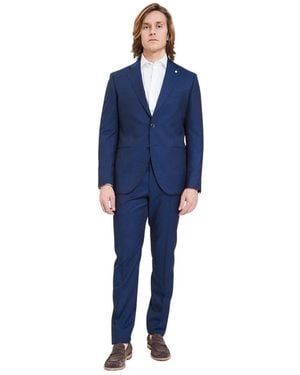 Luigi Bianchi Single Breasted Suits - Blue