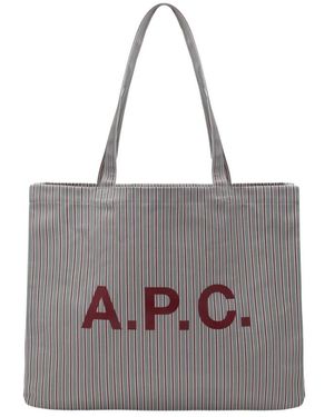 A.P.C. Tassen ,Groen ,Diane Shopping Bag - Grijs