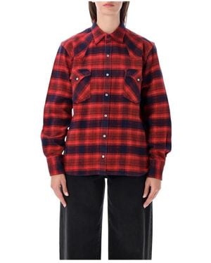 Fortela Overhemden ,Veelkleurig ,Katoen Texan Shirt Check - Rood