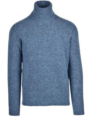 Roberto Collina Truien & Vesten ,Blauw ,Katoen Dolcevita Turtleneck