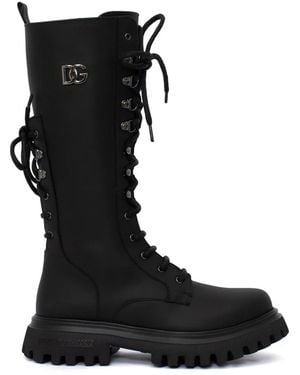 Dolce & Gabbana Lace-Up Boots - Black