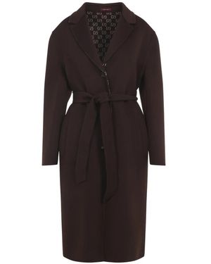 Gucci Dubbele Bruine Wollen Jas - Zwart