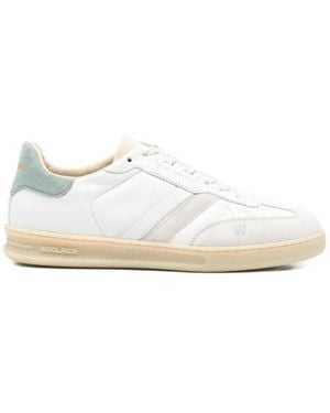 Woolrich Schoenen ,Veelkleurig ,Leer Double U Leather Sneakers - Wit