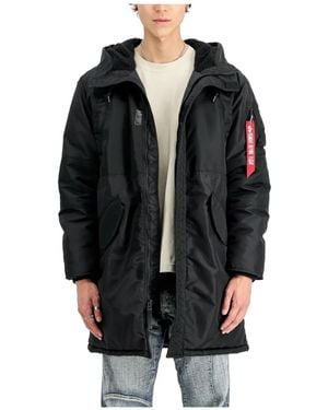 Alpha Industries Jassen ,Zwart ,Leer Studio Field Parka