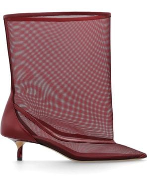 Jacquemus Tourni Enkellaarsjes Met Hak - Paars