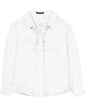 Luisa Cerano Overhemden ,Wit ,Katoen Blouse Met Strik