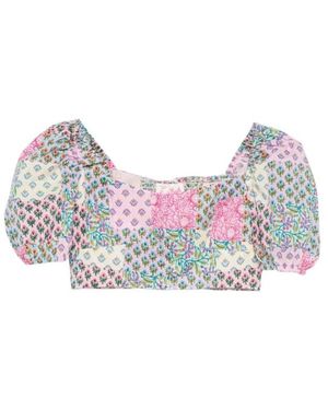 MC2 Saint Barth Blouse Met Vierkante Halslijn En Crop Model - Grijs