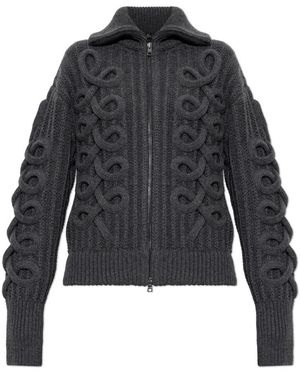 Etro Woll-Rollkragen-Strickjacke - Grau