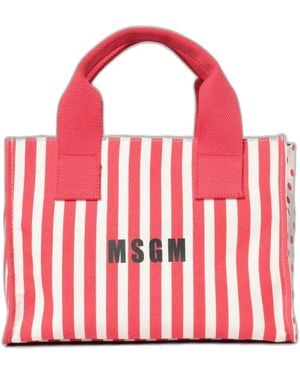 MSGM Tassen ,Rood ,Gestreeepte Tote Bag